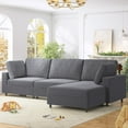 thumbnail image 7 of MUZZ L Shaped Sectional Sofa, Convertible 107" Oversize Modular Sectional Sofa, 3 Seater Sectional Couch with Pillows and Chaise Lounge for Living Room/Apartment, Dark Grey,Right, 7 of 7