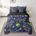 thumbnail image 2 of Manfei Animal Dinosaur 7-Piece Twin Bedding Sets,Jungle Wildlife Bedding Comforter Set,Galaxy Planet Breathable Sheet Sets,Microfiber Boys Bedroom Decor,Reversible, 2 of 8