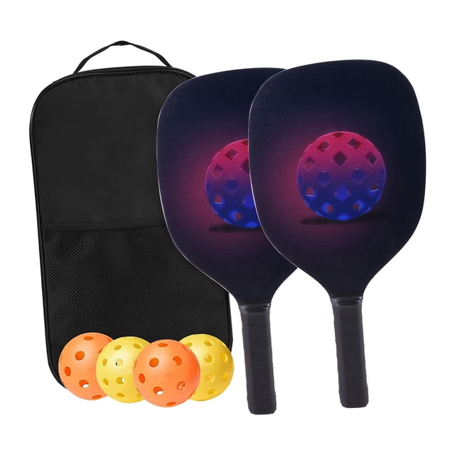koolsoo Ensemble Portable Sac de Rangement pour Raquettes avec 4 Balles Confort Bois Léger pour 2 Raquettes