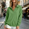thumbnail image 7 of Half Button Collared Sweatshirt for Women, Long Sleeve Sweatshirts for Women Half Snap Button V Neck Lapel Collared Oversized Tshirts Pullover Top Sweatshirt for Women for Fall Winter Daily Commute, 7 of 7