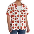 thumbnail image 4 of Wukai Hand Drawn Tomatoes Men's Casual Short-Sleeve Button Down Shirt - Lightweight Summer Dress Shirt for Daily Wear-X-Large, 4 of 7