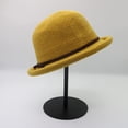 thumbnail image 3 of CoCopeaunts Women's Bucket Hat Wool Felt Bowler Hats Retro Soft Warm Autumn Winter Ladies Plain Cloche Basin Hat Black Hatband, 3 of 8