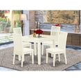 thumbnail image 2 of East West Furniture Oxford 5-piece Wood Dining Table and Chairs in Linen White, 2 of 6