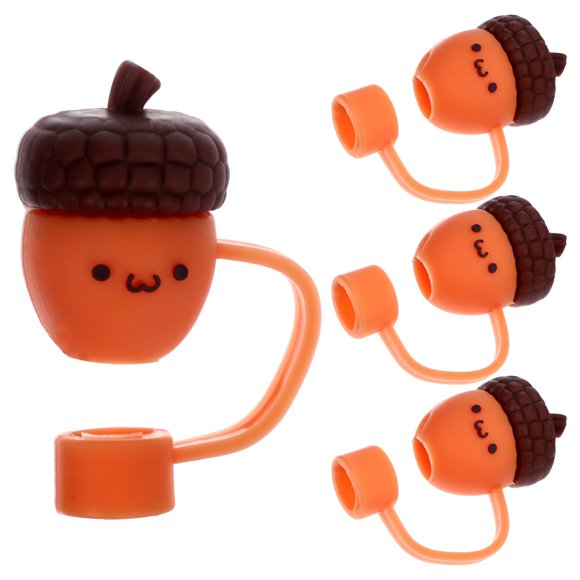 4 tapas de silicona reutilizables para pajitas, para vasos y pajitas.