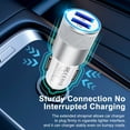 thumbnail image 5 of AILKIN Car Charger,Type C Car Charger Adapter 3.4A Dual USB Car Charger with Type C USB C Cables Car Cigarette Lighter Adapter Socket Charger with 6ft Type C Fast Charging Cords USB Cables, 5 of 7