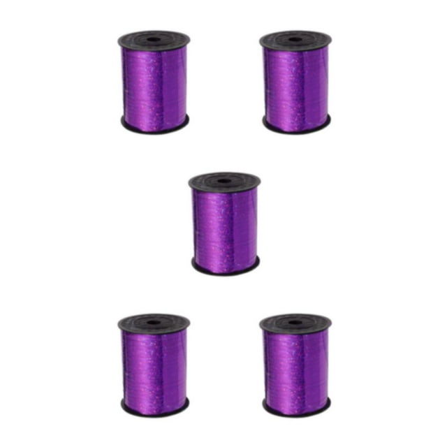Youkk Plastic Ribbon Sparkling And multifunctional For Wedding And Party Decorations Sturdy Golden Curled Ribbon Purple ribbon 5Set