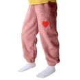 thumbnail image 1 of GPOECD Enfants Garçons Filles Pantalon de Pyjama Motif Cœur Flanelle Douce Vêtement de Nuit Bas Confortables pour Confort Intérieur Rouge, 2-3 Ans, 1 of 6