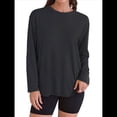 thumbnail image 1 of Camisetas de Larga Extragrandes para Mujer 2025, Camisetas Básicas de Cuello Redondo, Tops de Otoño, Ropa Informal de Entrenamiento Y2K Negro L, 1 of 9