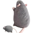 thumbnail image 1 of Stuffed Fat Rat Plush Toy, Oversized Chonky Rat Stuffed Animal, Soft Plush Model Doll (Grey, 1 of 6