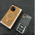 thumbnail image 1 of Metal Ring Stand Matte Magnetic Case for Magsafe IPhone 15 14 13 12 16 Pro Max Plus 15Pro i15 with Lens Protector Mac Safe Cover orange For iPhone 13Pro Max, 1 of 6