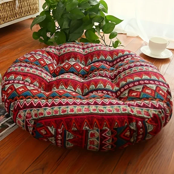 Soft Cotton and Linen Floor Cushions Bohemian Round Cushion Tatami Floor Pillow Mat Living Room Decorations