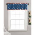 thumbnail image 3 of Star Stripes Flag Linen Curtain Valance for Bedroom/Bathroom/Kitchen/Office/Living/Dining Room Window,Rustic Shabby Chic Wood Grain Pocket Topper Drapes Decorative Cafe Drapery Panel 54"x18", 3 of 6