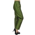 thumbnail image 6 of Phagun Women's Dupion Pants High Waist Green Narrow Bottom Trousers-Small, 6 of 9