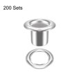 thumbnail image 4 of Unique Bargains 6 x 3 x 4mm Copper Grommets Eyelets with Washers Silver Tone 200 Set, 4 of 6
