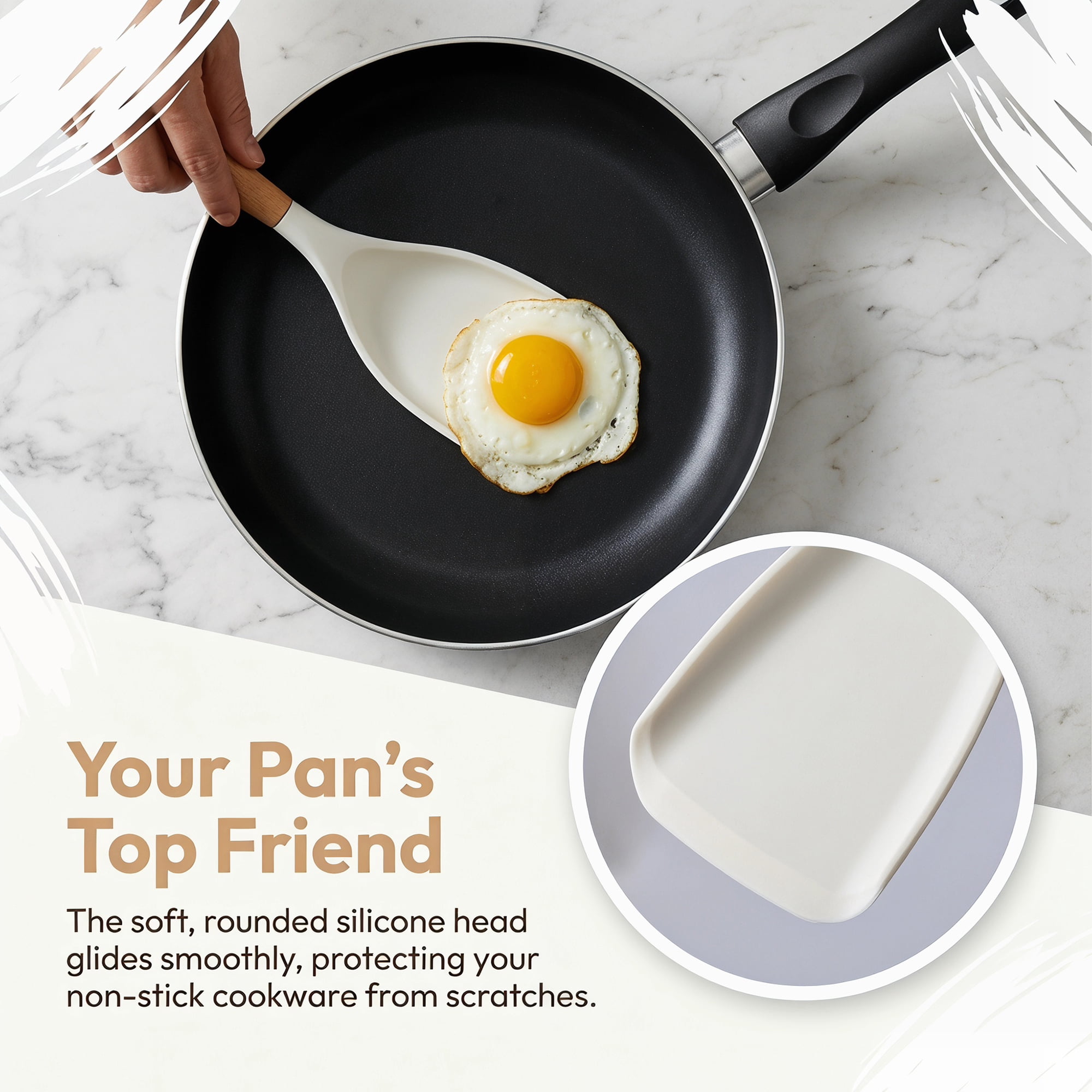Unique Bargains Spatula Kitchen Heat-Resistant Cooking Utensil White 2Pcs