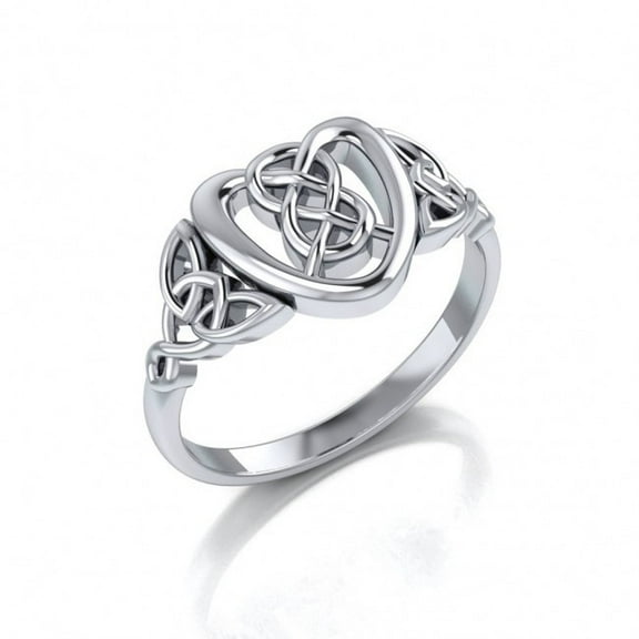 Celtic Knotwork Heart Ring 925 Sterling Silver Fine Love Everlasting Jewelry