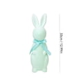 thumbnail image 3 of TUWAFE Pastel Flocked Bow-Tied Bunny Set (10",13",16") - Spring Table Centerpieces for Indoor Decor - Easter Bunny Figurines Decoration for Home Party Office, 3 of 7