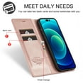 thumbnail image 3 of Dteck Case for iPhone 14 Pro Max,Shockproof Durable PU Leather Card Slot/Cash Pocket Wallet Case Hybrid Rubber Kickstand Flip Cover,Rosegold, 3 of 8