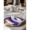 thumbnail image 6 of Purple White Moire Cloth Napkins Set of 8 Reusable Dinner Napkins, Modern Abstract Art Elegant Cocktail Napkin Washable Table Napkins for Wedding/Holiday Party/Baby Shower 20"x20", 6 of 7