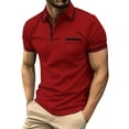 thumbnail image 1 of camisa de hombre súper ligera manga corta casual ropa de hombre rojo/l, 1 of 5