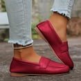 thumbnail image 2 of Women's Penny Loafers Slip On Round Toe Comfortable Driving Shoes Casual Non Slip Work Ballet Flats Business Dress Shoes Red Size 6.5, 2 of 7