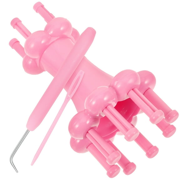 HONITANO 1 Set Woolen Knitting Tool Pink Plastic Spool Knitter Kit for Beginners