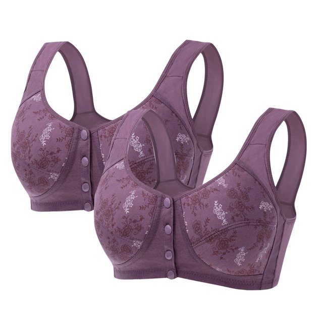 LOVZFMLL Bras for Women Woman's Comfortable Lace Breathable Bra Underwear No Rims Purple S