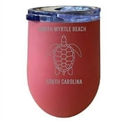 R and R Imports North Myrtle Beach South Carolina Souvenir 12 oz Coral Laser Etched Insulated Wine Stainless Steel