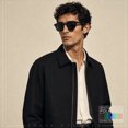 thumbnail image 3 of SA106 Polarized TAC Lens Retro Hipster Thin Keyhole Round Horn Rim Sunglasses / All Black, 3 of 7