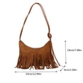 thumbnail image 2 of Women Shoulder Bag Fashion New Pattern Tassel Decoration Retro Casual Large Capacity Zipper Practical Messenger Bag, 2 of 5