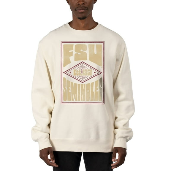Men's Uscape Apparel Cream Florida State Seminoles Premium Heavyweight Pullover Sweatshirt