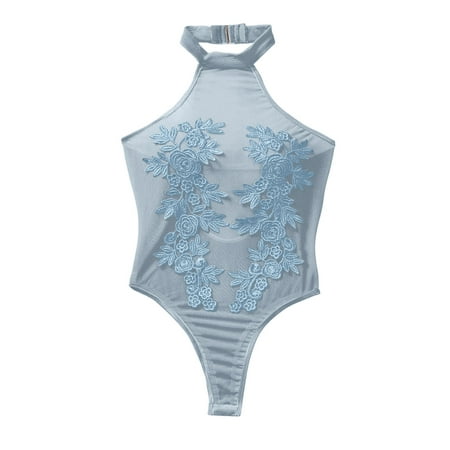 Tosmy Women Sexy Lingerie Flowers See Through Sexy Shapewear Underwear Nightgown Sleepwear
