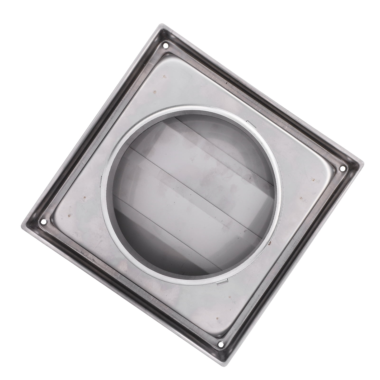 M Buder Dryer Vent Cover with Detachable Moving Flaps Square 125mm / 4.9 inches Stainless Steel Wind Rain Proof Exterior Wall Hood for Ventilation Duct Air Conditioner