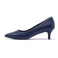 thumbnail image 2 of Zhabtuc Womens Kitten Heels,2 Inch Low Heel Pumps Slip On Closed Pointed Toe Pumps Office Work Shoes Dress Pumps Navy Blue Size 11, 2 of 6