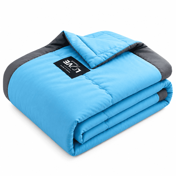 FURMORA Weighted Blanket for All-Season Summer Fall Winter Cooling Breathable Heavy Microfiber Material Big Blanket Soft Thick Comfort (Blue)