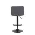 thumbnail image 3 of Adjustable 35 to 43.6 Inches High Gray Fabric Stool with Metal Legs Set of 2, 3 of 3