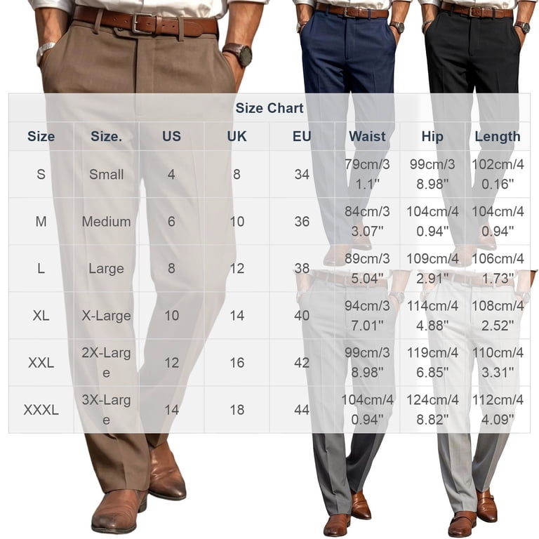 ZVNAΖH Men's Slim Fit Dress Pants Pleat Front Formal Pants High