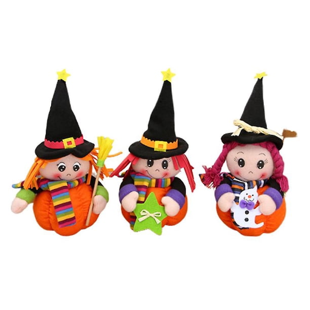 3 piezas de muñecas de calabaza Allinless para decoraciones de Halloween