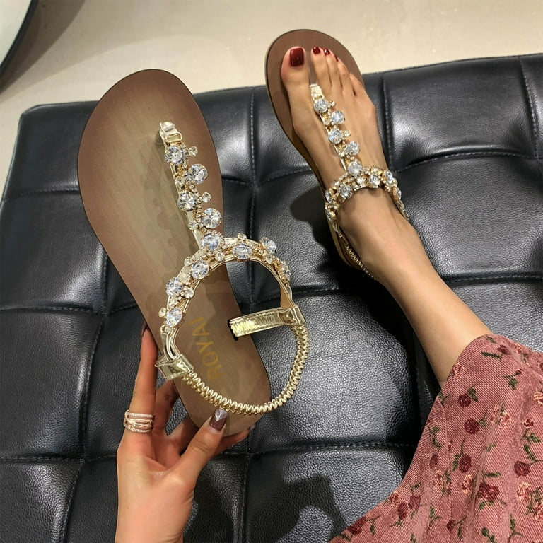 Clarks flip flops womens gold on sale