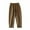 Khaki, variant on AJTQTH Women Pants Stylish Solid Color Cotton Linen Breathable Soft Pants Wide-Leg Hamrem Ruffles Elastic Waist Pants with Pockets White L