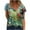 Green, variant on PATLOLLAV Summer Womens Plus Size Casual Short Sleeve Print V-Neck Blouse Tops