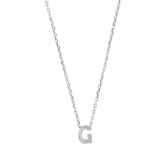 Silver Jewelco London Letter G Initial Pendant Necklace 18 inch