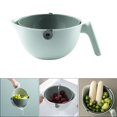 thumbnail image 1 of Tazón de colador / de cocina multifunción, lavabo de drenaje giratorio de doble capa, limpiar, lavar, mezclar , conveniente para lavar fr Verde BLESIY cesta de lavado de verduras, 1 of 8