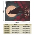 thumbnail image 3 of Gothic Dark Romance Wolf Throw Blanket, Full Moon & Red Rose Fantasy Art Soft Flannel Fleece, Aesthetic Decor for Bedroom and Reading Nook 80x60, 3 of 6