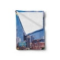 thumbnail image 2 of United States Soft Flannel Fleece Blanket, Atlanta Georgia Urban Busy Town with Skyscrapers City Landscape, Cozy Plush for Indoor and Outdoor Use, 50" x 70", Pale Blue Yellow Coral, by Ambesonne, 2 of 5
