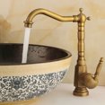 thumbnail image 4 of Bronze Faucet Retro Washbasin Mixer Tap Kitchen Sink Faucet Hot and Cold Water Adjustable with 3/8 Hose, 4 of 5