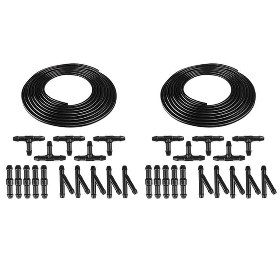 2X Universal Windshield Washer Nozzle Fluid Hose Kit with Connectors for Most of Car (6M   30Pcs Connectors)