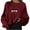 Wine, variant on IROINNID Women's Long Sleeve Sweatshirt Round Neck Mid-Length Leisure Christmas Print Pullover Sweater, Black