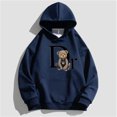 thumbnail image 1 of Sudadera con capucha unisex con estampado de oso y letras, Pulôver Casual, Moda Natal ícia, Solto Street Wear, Skate, Monocromático, Herren Hoodies Sweat shir, 1 of 1