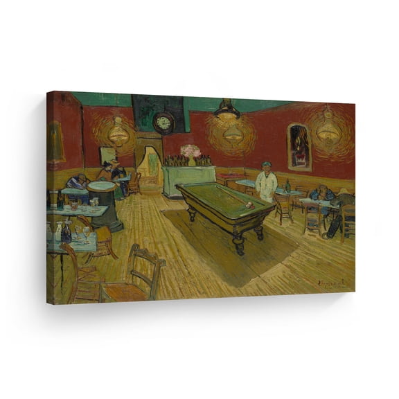 Smile Art Design Vincent Van Gogh The Night Café, 1888 Canvas Wall Art Print Artwork Made in the USA - 30x40
